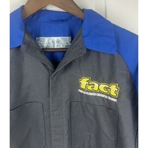 Red Kap Ford FACT Shirt Mens Medium Blue Gray Work Uniform Dealership Logo
